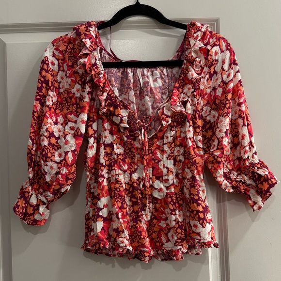 SOLD - Free People Floral Blouse - Picture 4 of 6